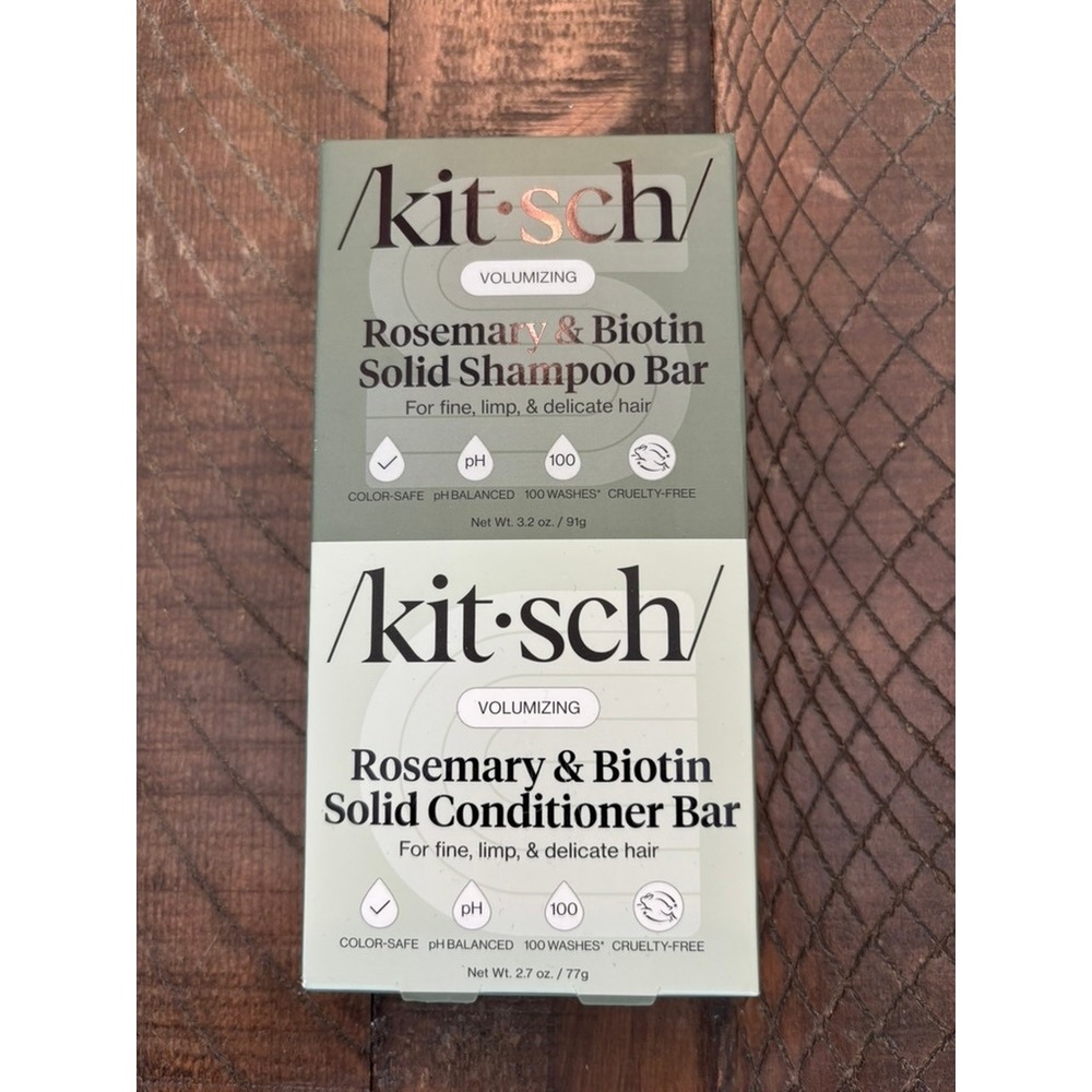 Kitsch Solid Shampoo Conditioner Bar Set 5.9oz New Rosemary Biotin Volumizing